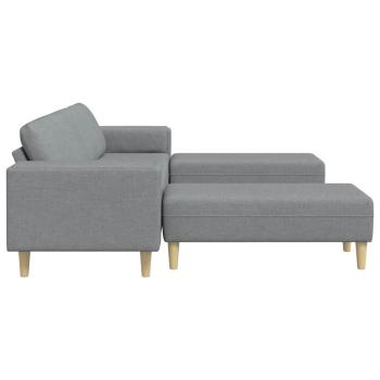 Sofa Set 3 pcs Hellgrau Stoff