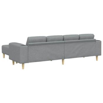 Sofa Set 3 pcs Hellgrau Stoff