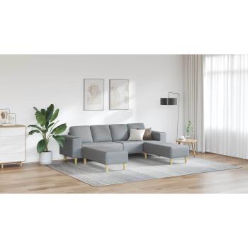 Sofa Set 3 pcs Hellgrau Stoff