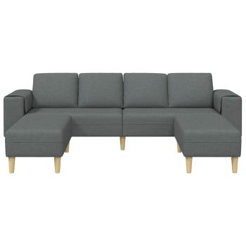 Sofa Set 3 pcs Dunkelgrau Stoff