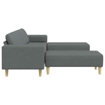 Sofa Set 3 pcs Dunkelgrau Stoff