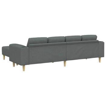 Sofa Set 3 pcs Dunkelgrau Stoff