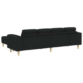 Sofa Set 3 pcs Schwarz Stoff