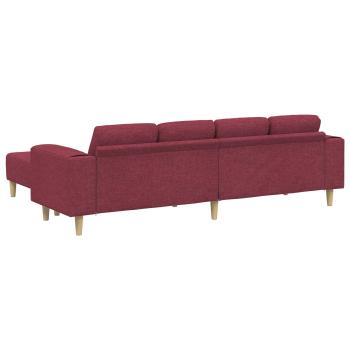 Sofa Set 3 pcs Weinrot Stoff