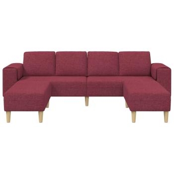 Sofa Set 3 pcs Weinrot Stoff