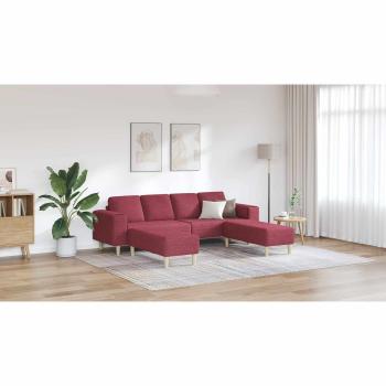 Sofa Set 3 pcs Weinrot Stoff