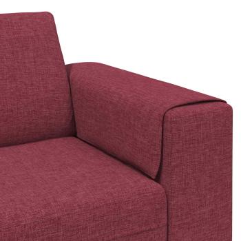 Sofa Set 3 pcs Weinrot Stoff