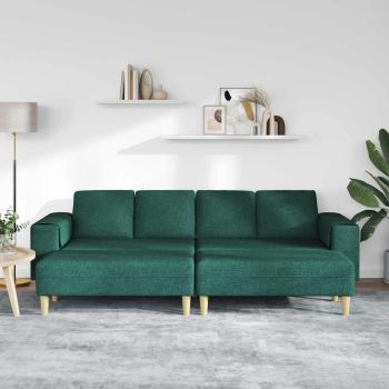 Sofa Set 3 pcs Dunkelgrün Stoff