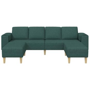 Sofa Set 3 pcs Dunkelgrün Stoff