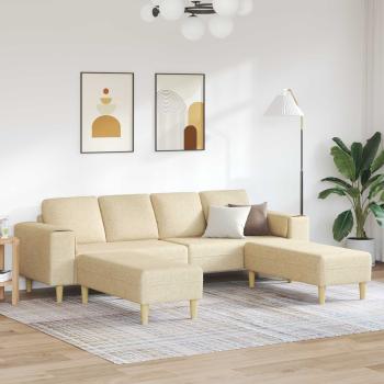ARDEBO.de - Sofa Set 3 pcs Creme Stoff