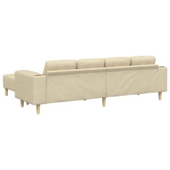 Sofa Set 3 pcs Creme Stoff