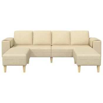 Sofa Set 3 pcs Creme Stoff