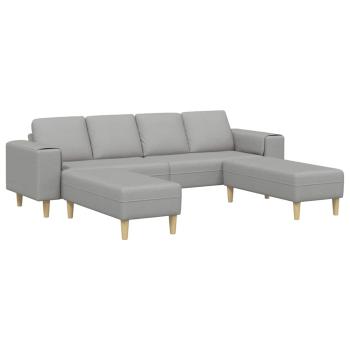 Sofa Set 3 pcs Wolken-Grau Stoff