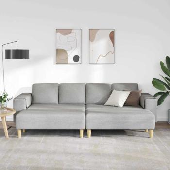 Sofa Set 3 pcs Wolken-Grau Stoff