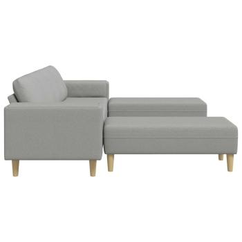 Sofa Set 3 pcs Wolken-Grau Stoff