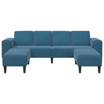 Sofa Set 3 pcs Blau Samt