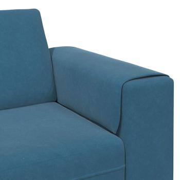 Sofa Set 3 pcs Blau Samt