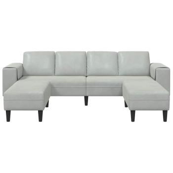 Sofa Set 3 pcs Hellgrau Samt