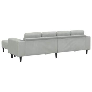 Sofa Set 3 pcs Hellgrau Samt