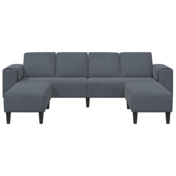 Sofa Set 3 pcs Dunkelgrau Samt
