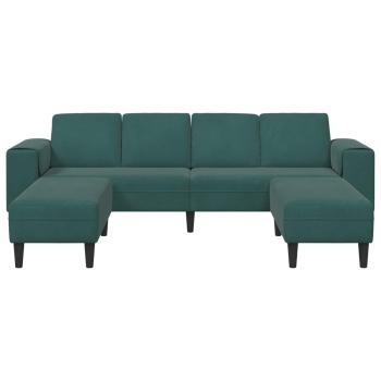 Sofa Set 3 pcs Dunkelgrün Samt