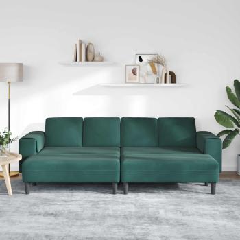 Sofa Set 3 pcs Dunkelgrün Samt