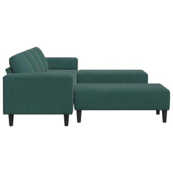 Sofa Set 3 pcs Dunkelgrün Samt