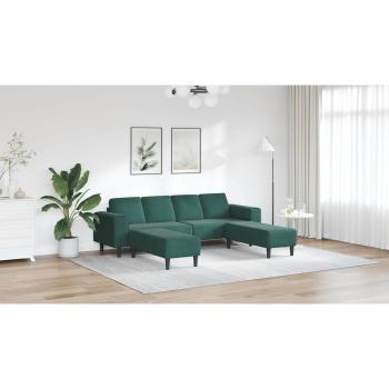 Sofa Set 3 pcs Dunkelgrün Samt