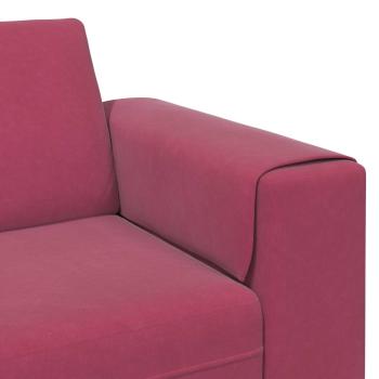 Sofa Set 3 pcs Weinrot Samt
