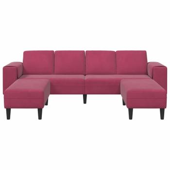 Sofa Set 3 pcs Weinrot Samt