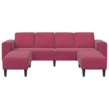 Sofa Set 3 pcs Weinrot Samt