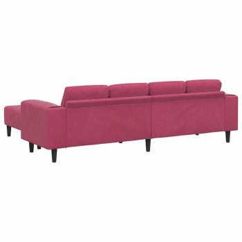 Sofa Set 3 pcs Weinrot Samt
