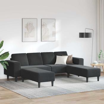 ARDEBO.de - Sofa Set 3 pcs Schwarz Samt