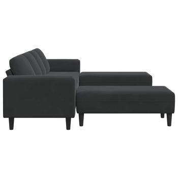 Sofa Set 3 pcs Schwarz Samt