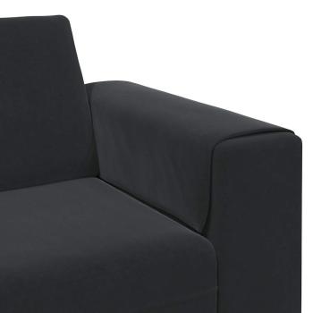 Sofa Set 3 pcs Schwarz Samt