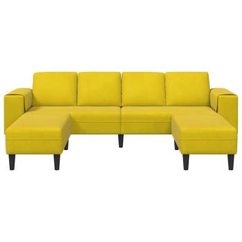 Sofa Set 3 pcs Gelb Samt
