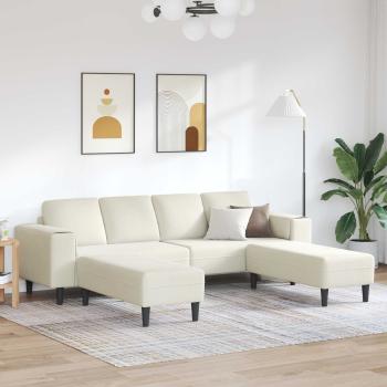 ARDEBO.de - Sofa Set 3 pcs Creme Samt