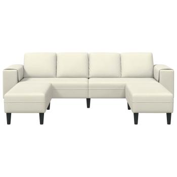 Sofa Set 3 pcs Creme Samt