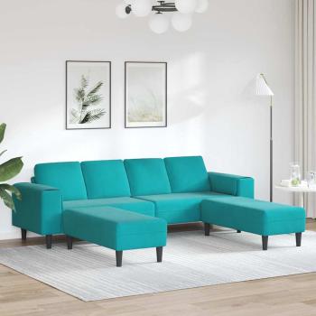 ARDEBO.de - Sofa Set 3 pcs Türkis Samt
