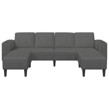 Stoffsofa mit Kissen Dunkelgrau Cordstoff