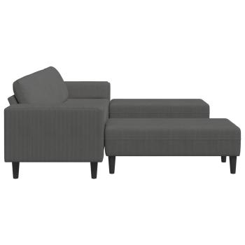 Stoffsofa mit Kissen Dunkelgrau Cordstoff