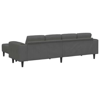 Stoffsofa mit Kissen Dunkelgrau Cordstoff
