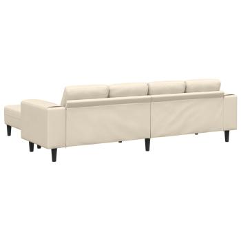 Stoffsofa mit Kissen Creme 208 cm Cordstoff