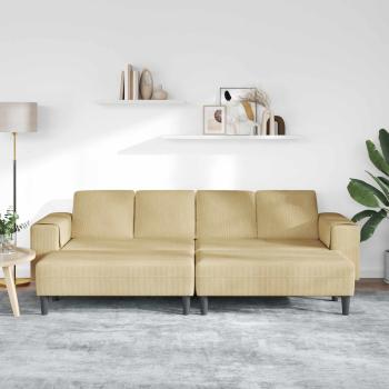 Stoffsofa mit Kissen Grau Grün Cordstoff