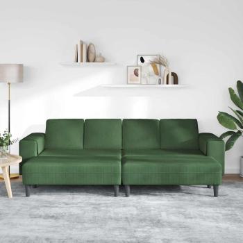 Stoffsofa mit Kissen Dunkelgrün Cordstoff