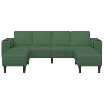 Stoffsofa mit Kissen Dunkelgrün Cordstoff