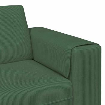 Stoffsofa mit Kissen Dunkelgrün Cordstoff