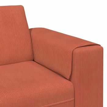 Stoffsofa mit Kissen Rot-Orange 208 cm Cordstoff
