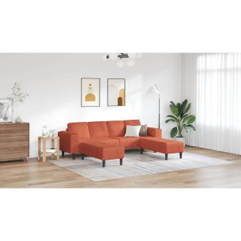 Stoffsofa mit Kissen Rot-Orange 208 cm Cordstoff