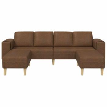 Sofa Set 3 pcs Braun Faux Wildleder
